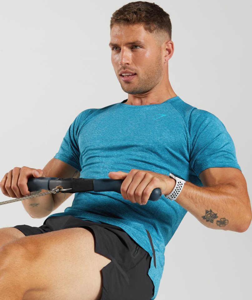 Men's Gymshark Apex T-Shirts Turquoise | NZ 0ZJFPR